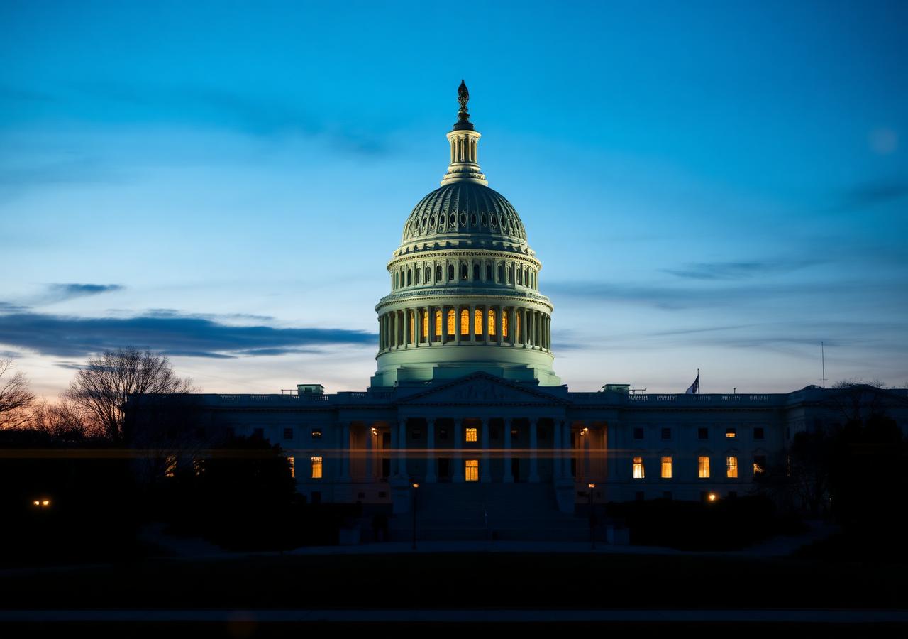 U.S. Capitol at dusk